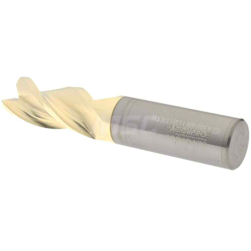 Accupro 3/4" Diam 3 Flute Single End Solid Carbide 0.06" Corner Radius End Mi...