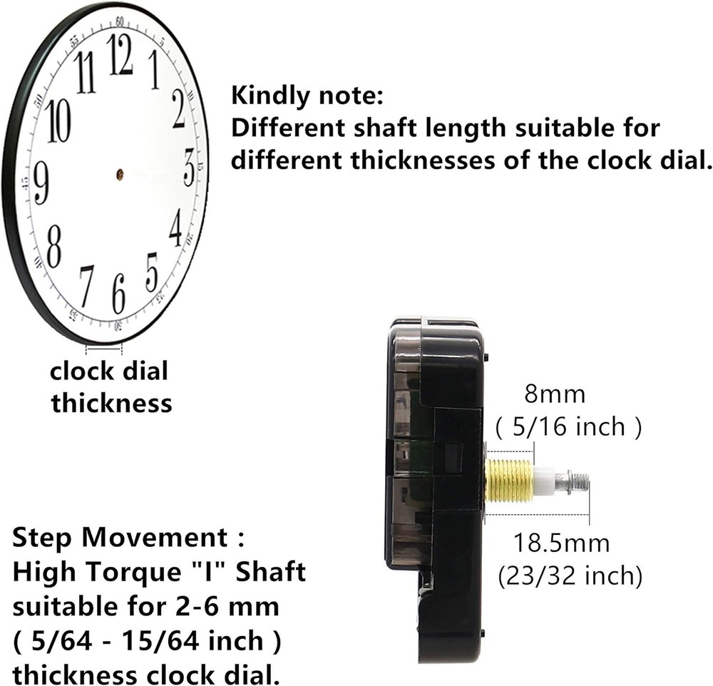 Modern Quartz Clock Movement Kit - Includes 4 Sets of Hands, Battery Powered