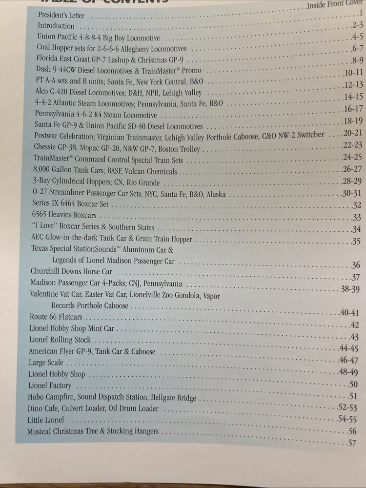 1999 LIONEL CLASSIC TRAIN CATALOG VOLUME 3