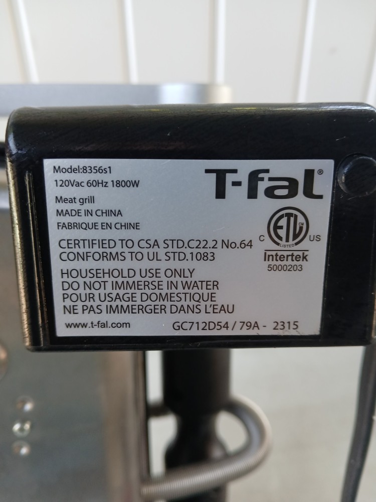 T-Fal OptiGrill 8356s1 Automatic Sensor Stainless Steel Meat Grill Panini