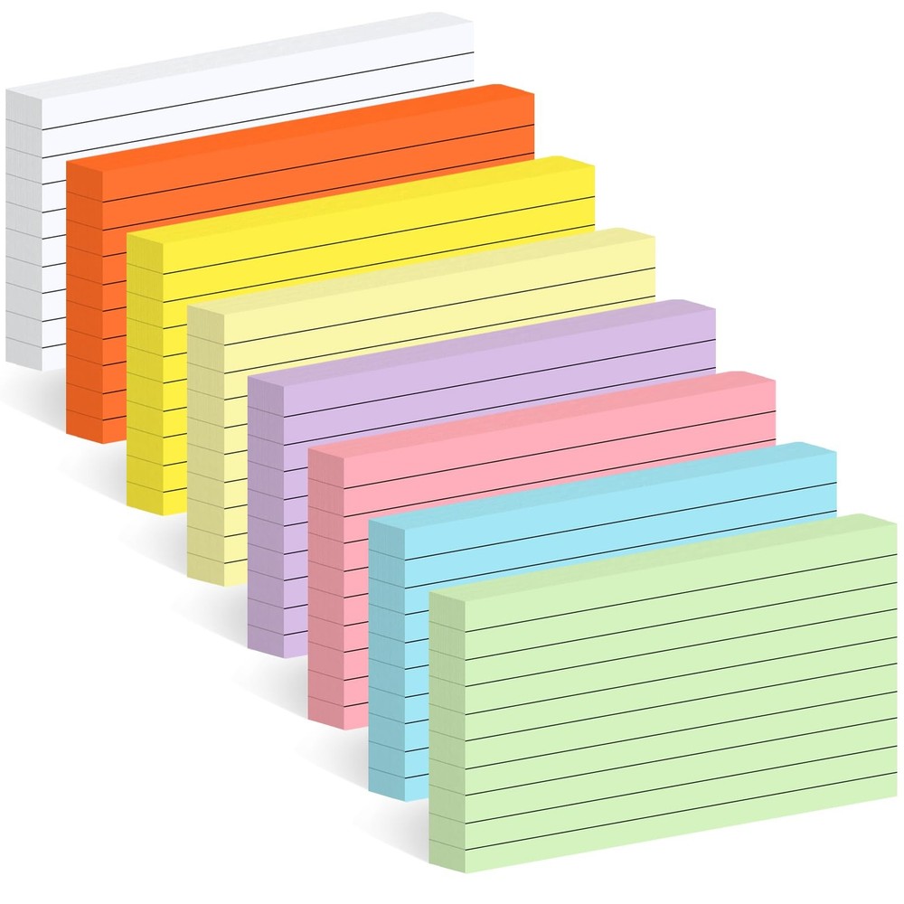 248 Sheets Colored Index Cards 3x5, Double-Sided Blank Notes Flash Cards