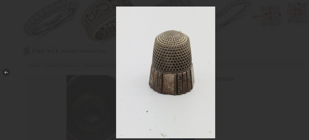 Sterling Etched Antique Thimble
