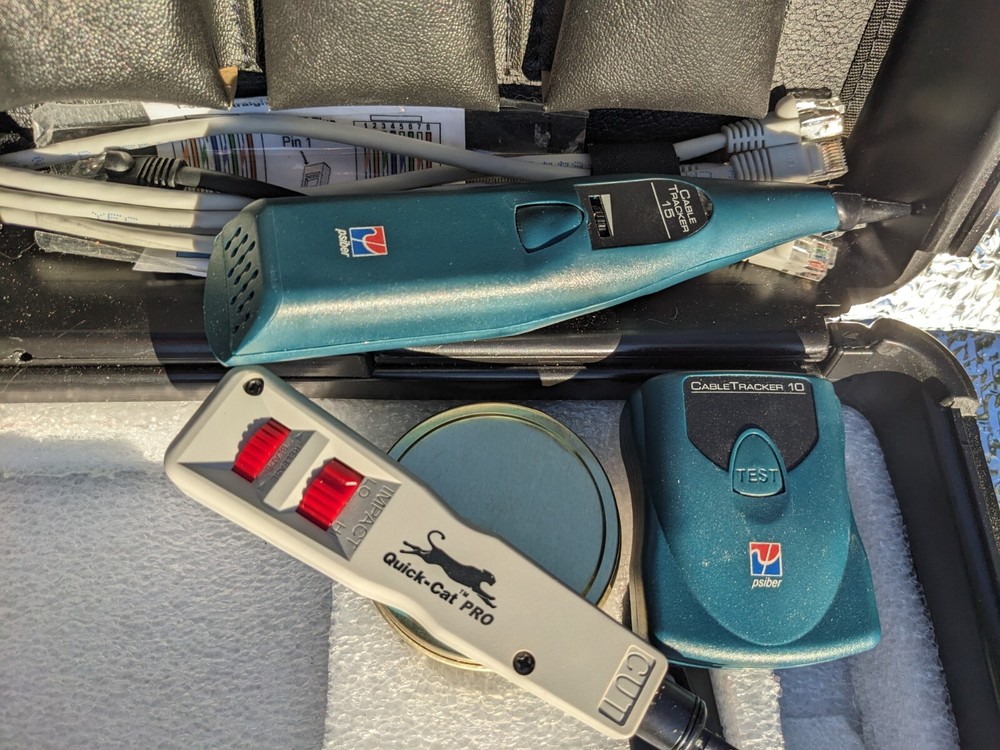 Network Pro: Cat 5/6 Termination Tool Kit Quick Cat Pro w/ LAN Tester, Tracker