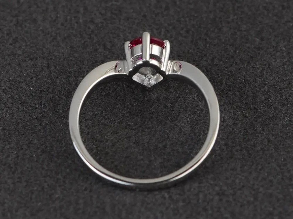 2CT Round Pink Ruby Lab Created 925 Silver Plated Unique Ring Duty Free