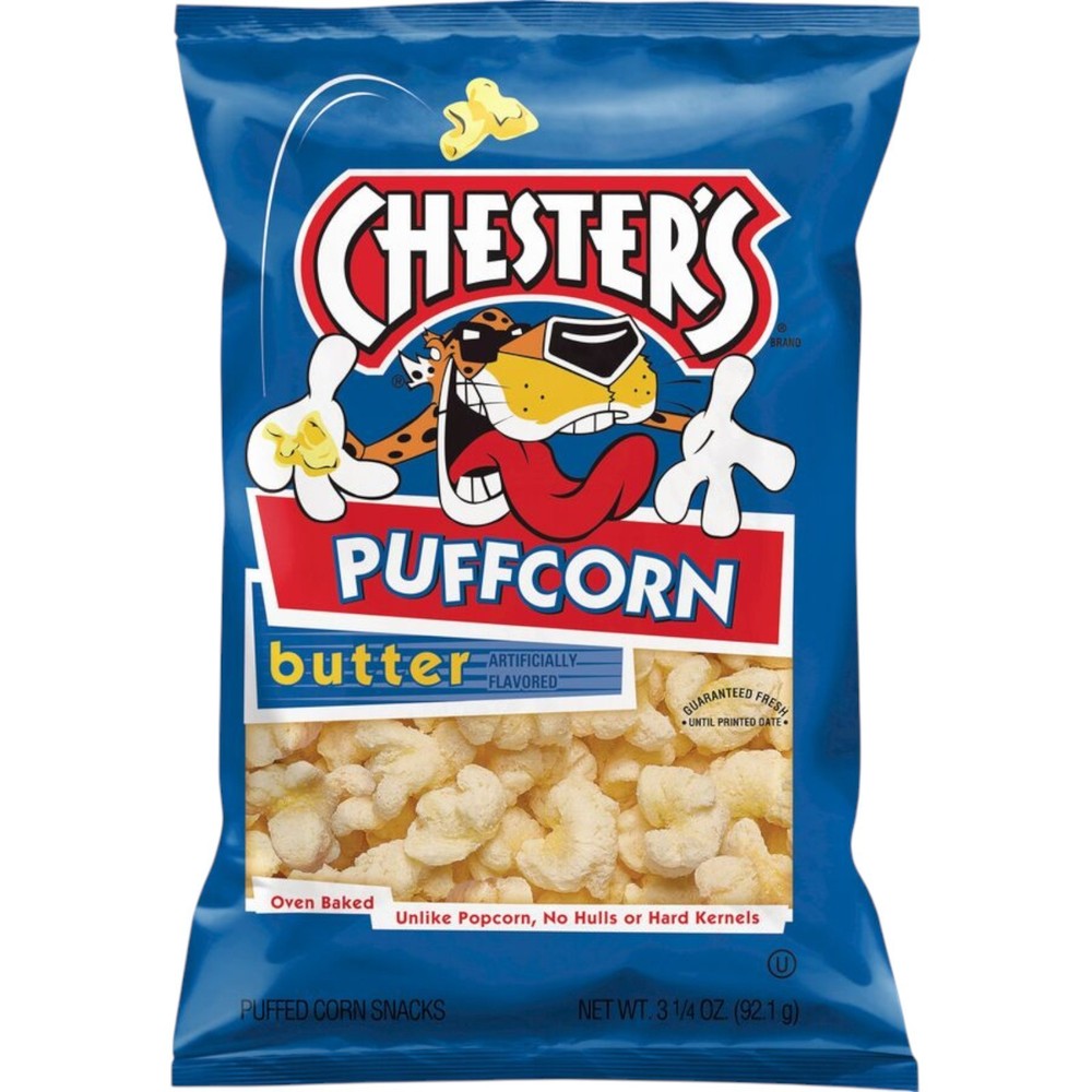 2 Pack Chester's Puffcorn Cheese & Chester Butter Puff Corn Set