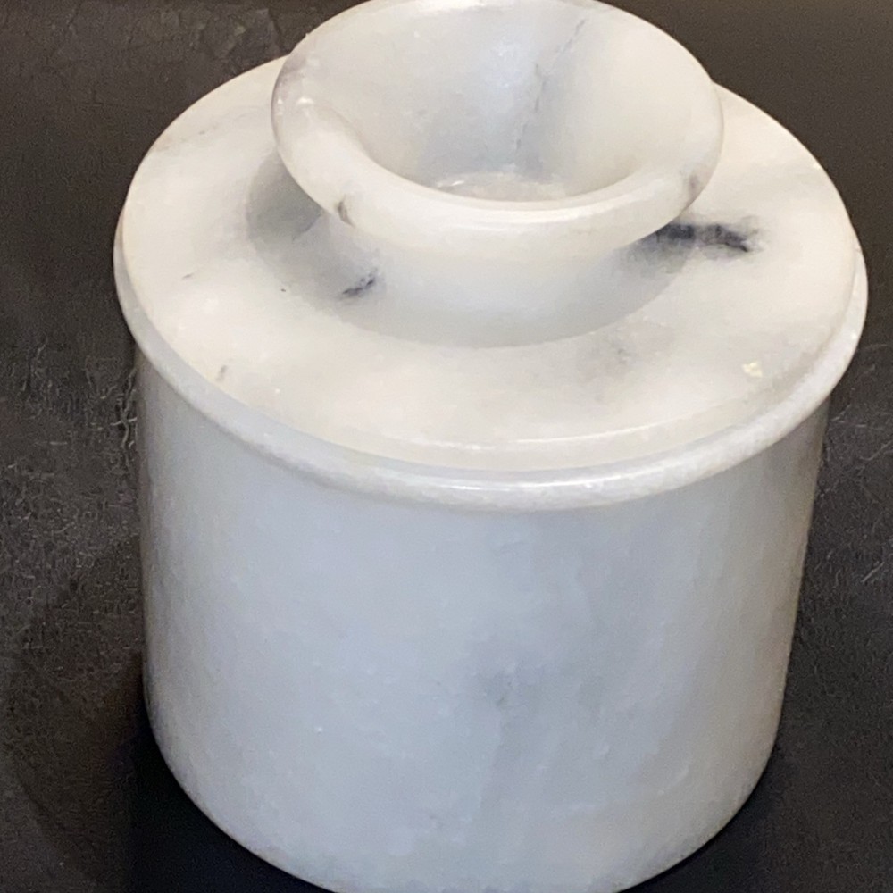 Crate & Barrel Marble Butter Crock