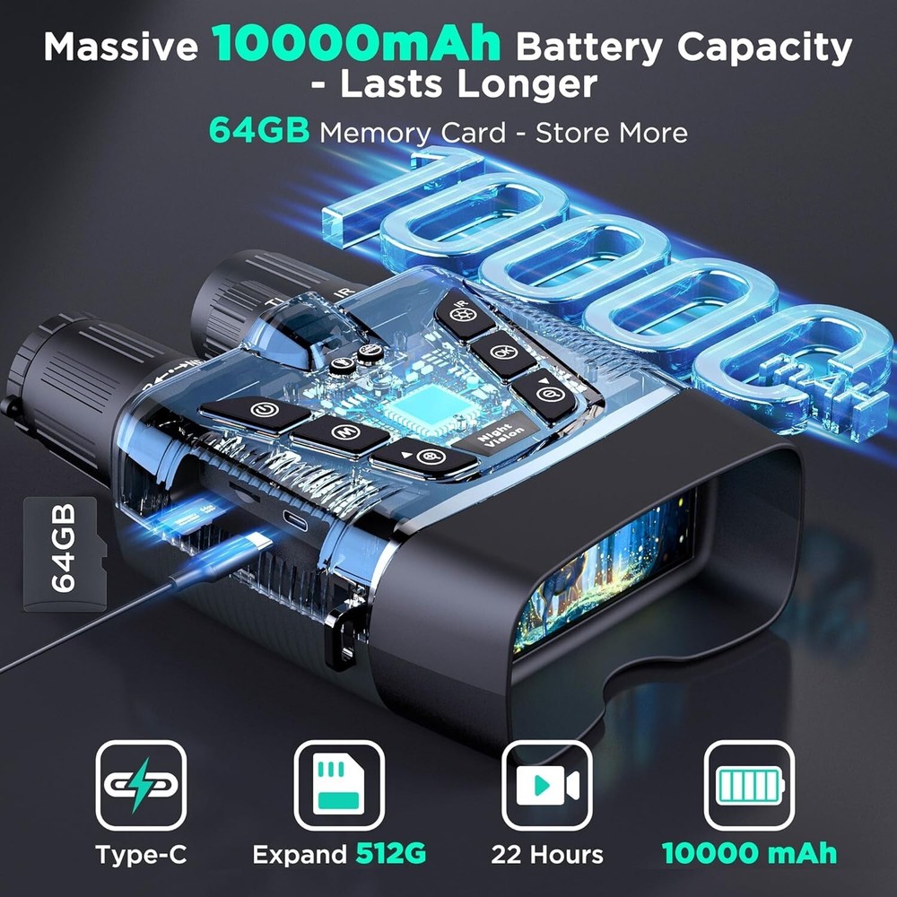 Night Vision Goggles, 58MP Full-Color