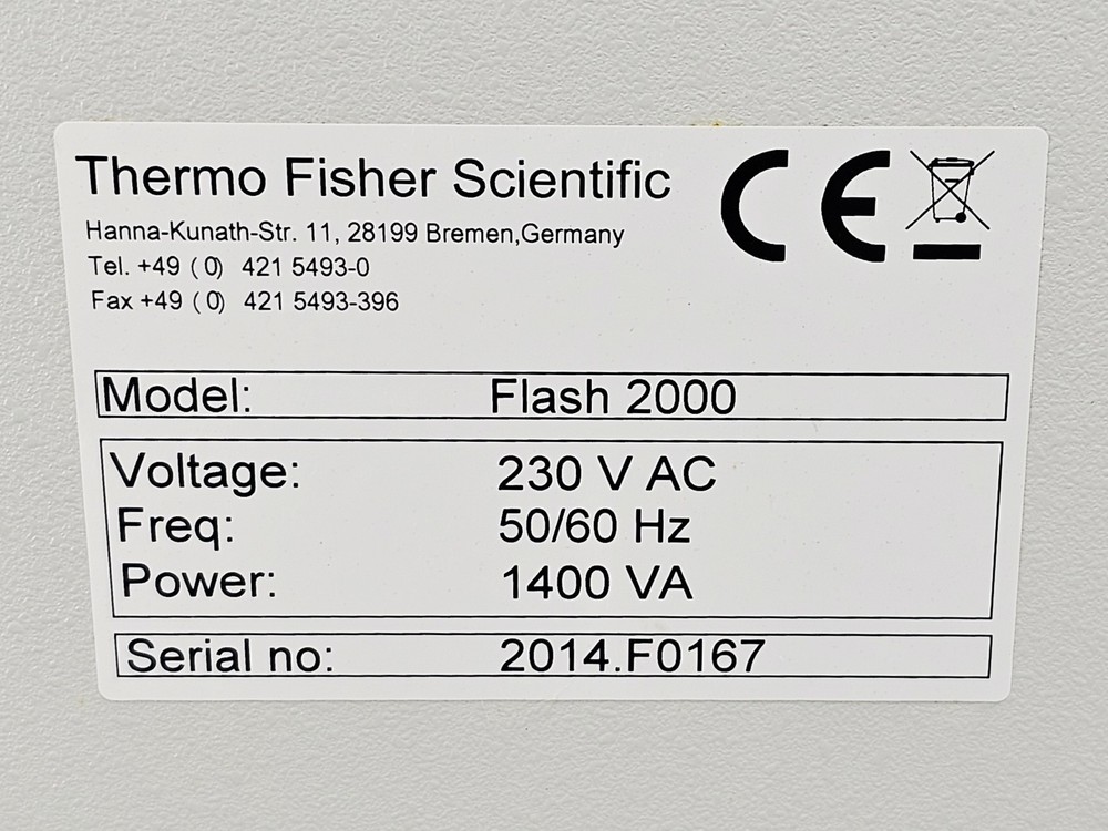 Thermo Fisher Scientific Flash 2000 + MAS200R Elemental Analyzer W/ Accessories
