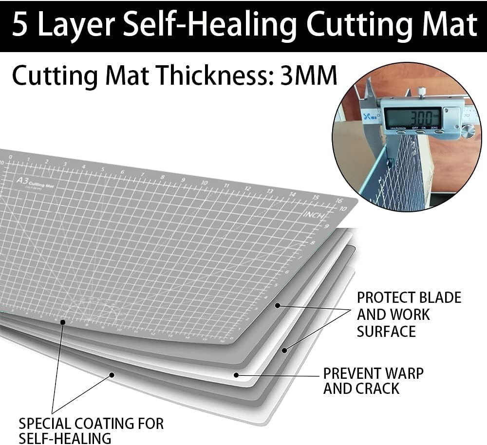 Thickened 18x12 Craft Cutting Mat - Self-Healing & Versatile for DIY Projects