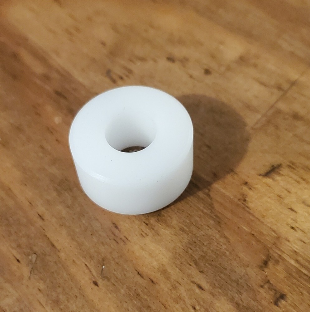 1" OD Nylon Plastic Bushing Spacers - 3/8"ID X 1/2" Thick
