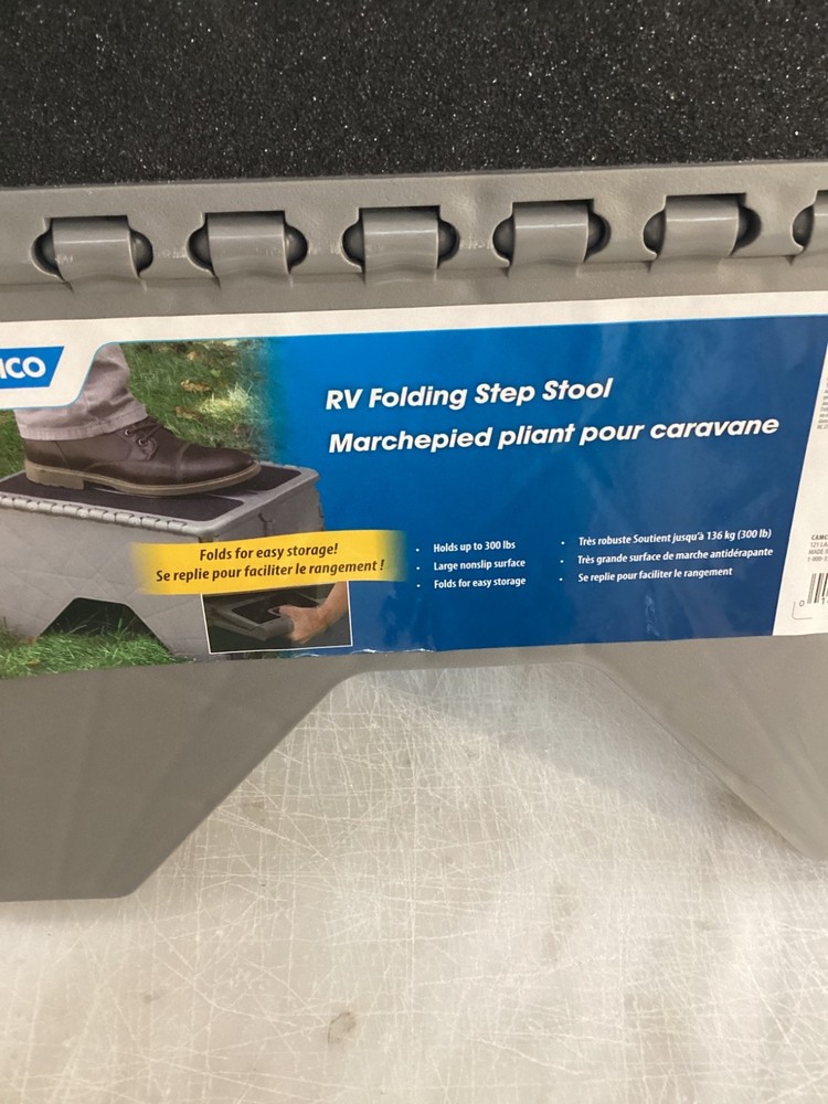 Camco 43635 RV Folding Step Stool Gray