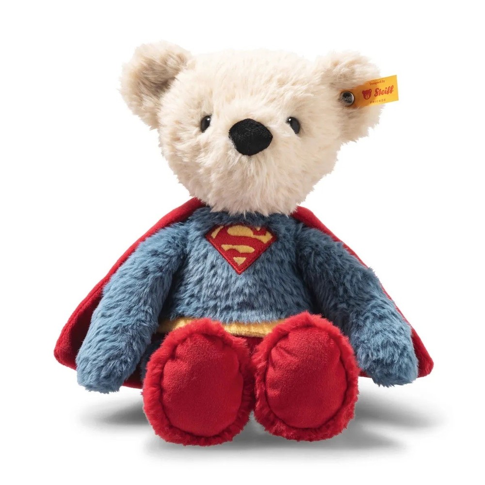 Steiff Dc Comics Superman Cuddly Soft Plush Teddy Bear #114229