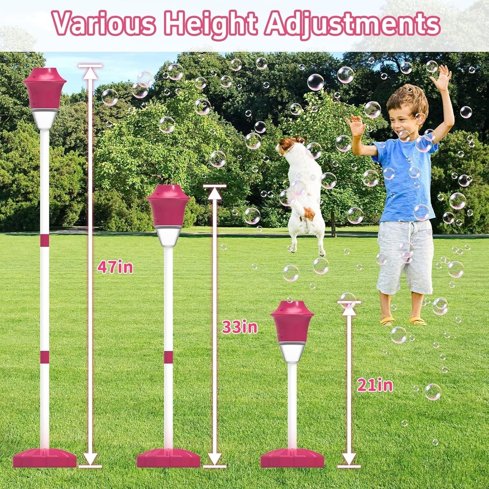 Portable Battery-Powered Bubble Machine for Toddlers - Height Adjustable Design