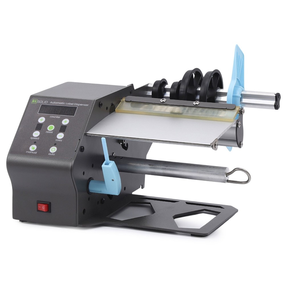 U.S. Solid Automatic Label Dispenser, Counter 9999999, 9 Speeds, 5-180mm Width