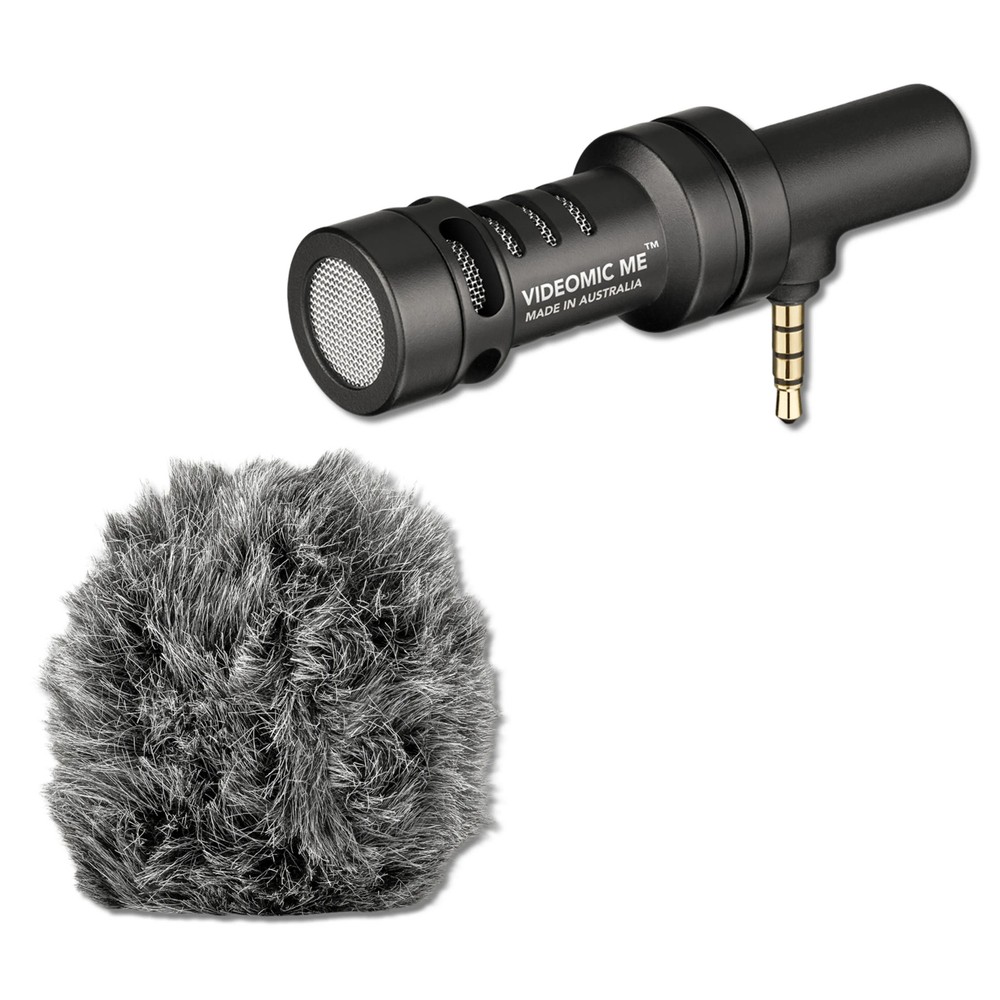 Rode VideoMic Me Compact Microphone with Rode WS9 Gray Windshield