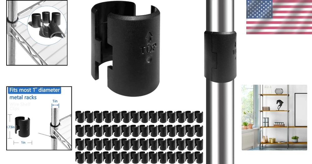 Cost-Effective 76 Pack Wire Shelf Clips for 1-Inch Post - Install Without Tools