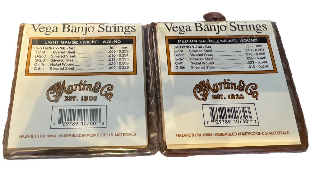 Lot Of 2 Vega Banjo Strings 5-String Medium V730.