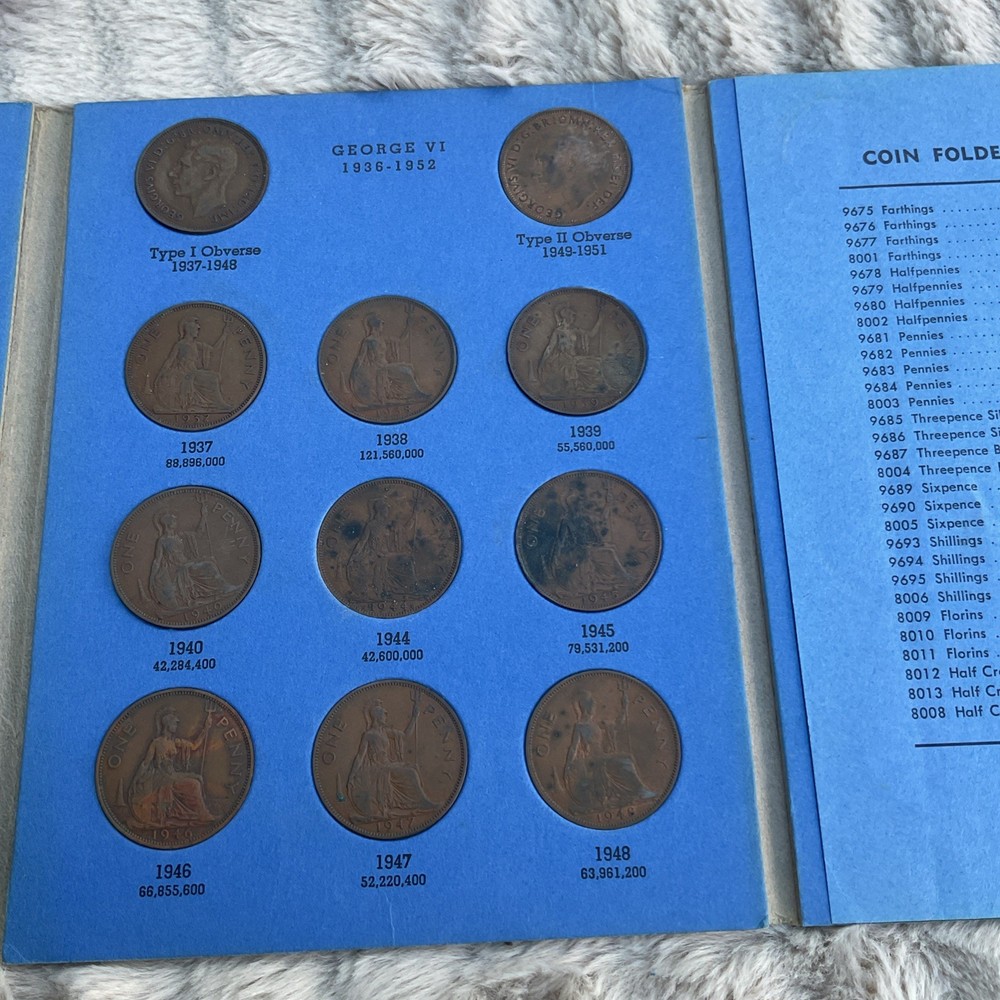 Great Britain Pennies Collection 1930-1966 Complete