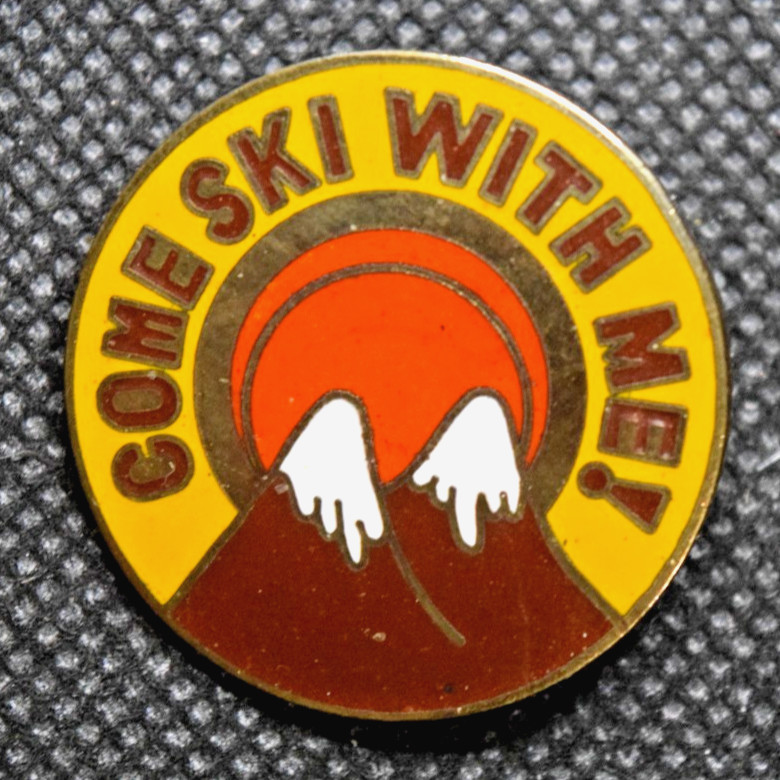Come Ski with Me Ski Lapel Pin