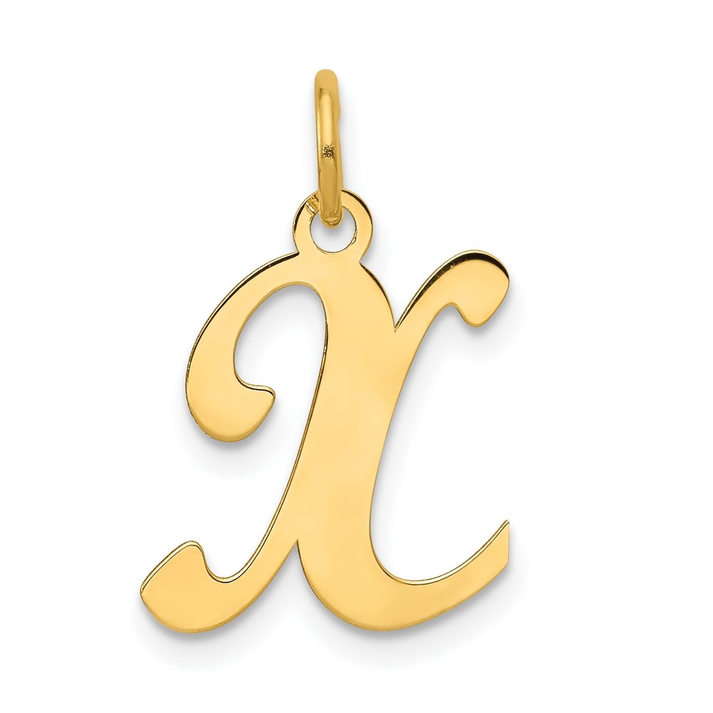 14KY Script Letter X Initial Charm YC248X