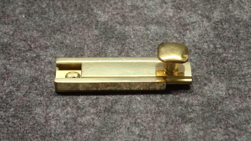 Ives By Schlage 40B3, 2" Modern Surface Bolt, Solid Brass, Polished Brass (G12)