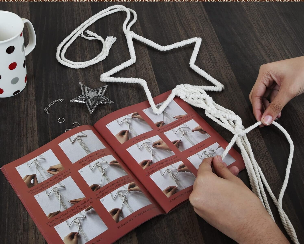 Beginner 4 projects Macrame Kit - Wall Hangings & Plant Hanger - w/Instructions