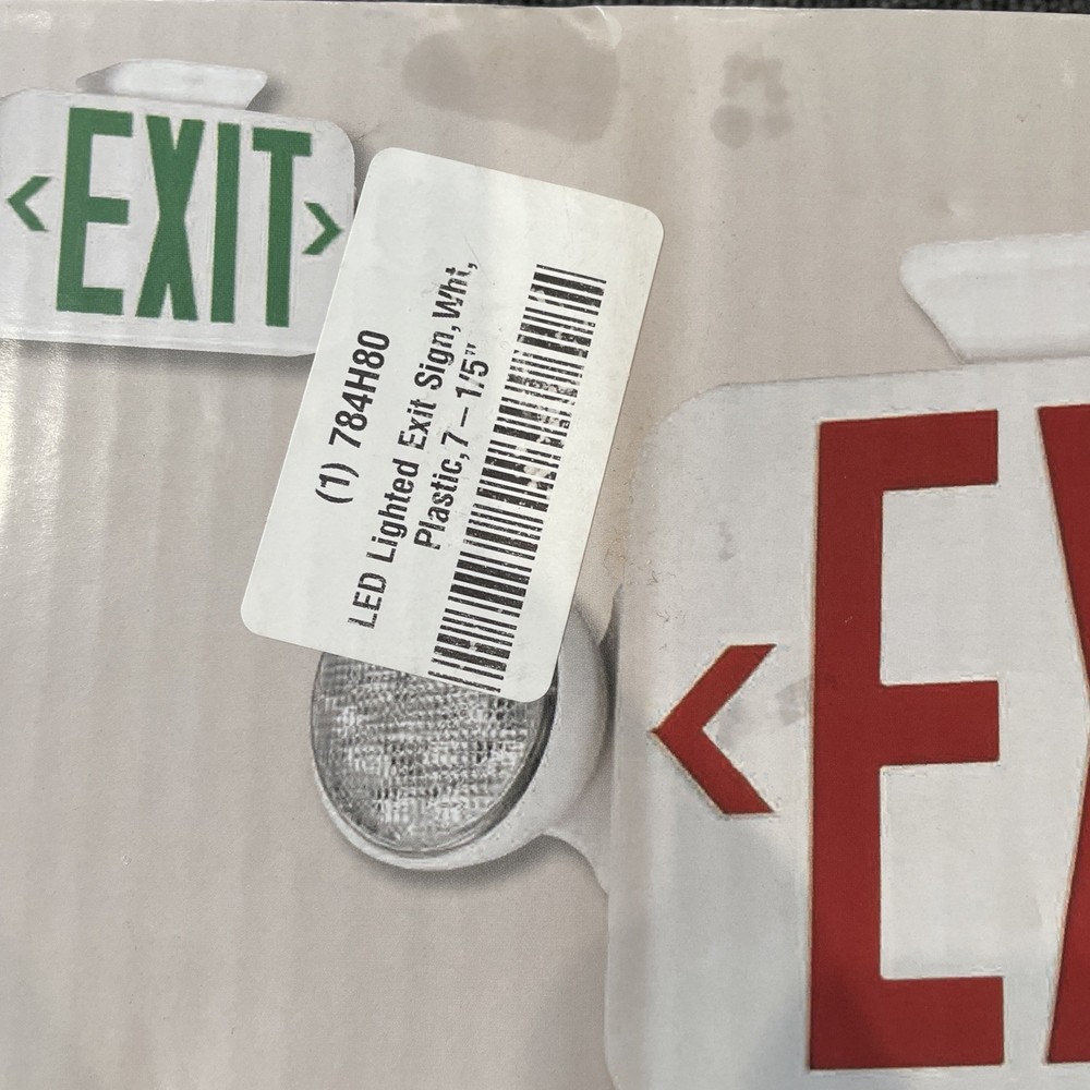 Hubbell Lighting Compass CC Series LED Exit Sign Emergency Light Green Letters