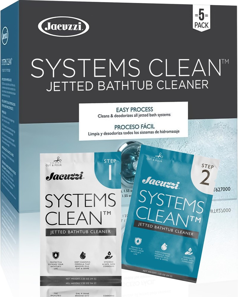 Jacuzzi Systems Cleaner – 2-Step Jetted Bathtub Cleaning Solution, 5-Pack...