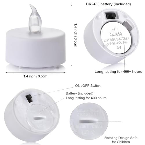 LED Tea Light Candles with Remote Control,Flickering 12pack Remote-warm white