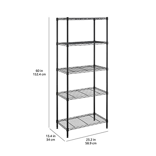 Amazon Basics 5-Shelf Multipurpose Adjustable Sturdy Steel Storage Shelving Unit