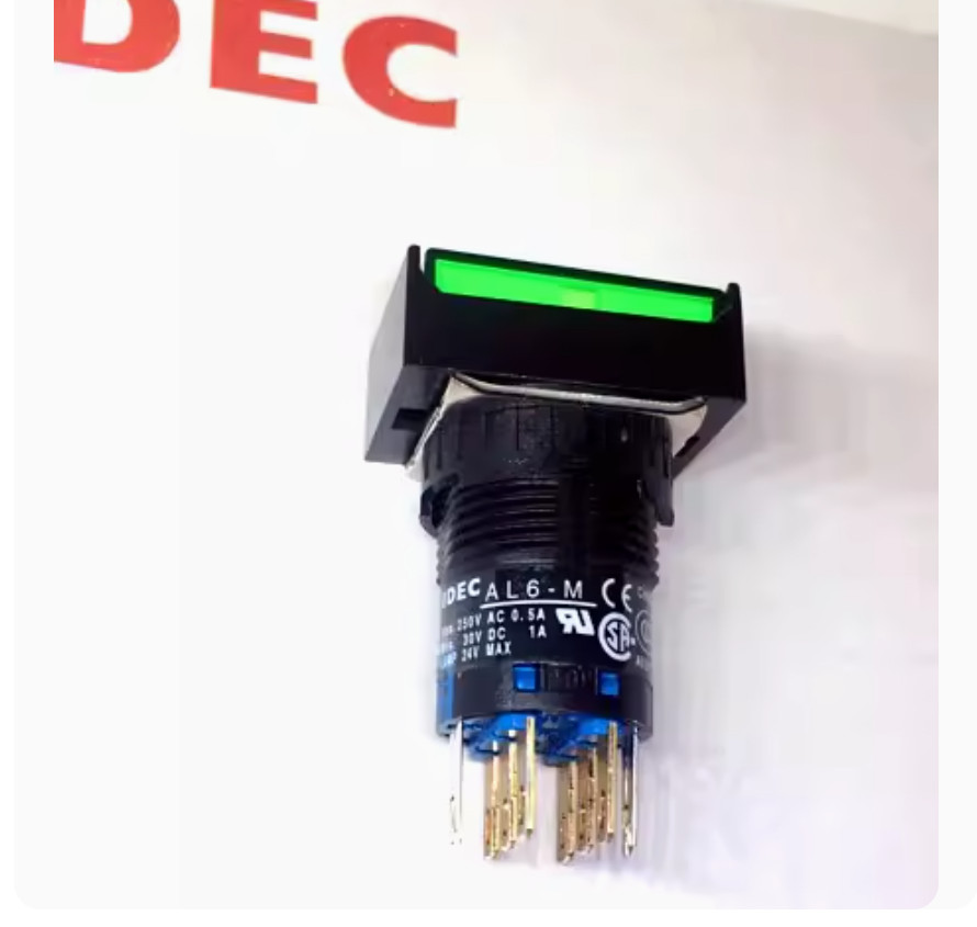 1PC New IDEC Self-locking pushbutton switch with light 8 pin 24V AL6H-A24PRC #LL