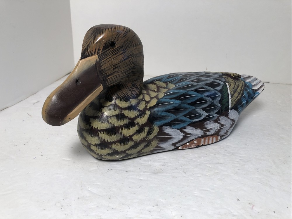Spoonbill Duck Decoy with glass eyes - no makers marks