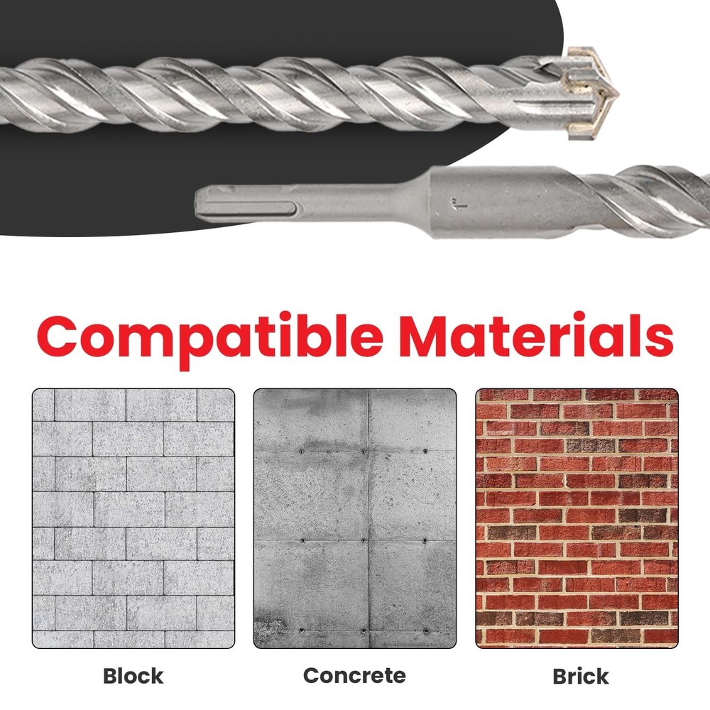 1-1/2 X 21 in SDS Plus Bits, Rotary Hammer Drill Bits, Carbide, Masonry Drill...