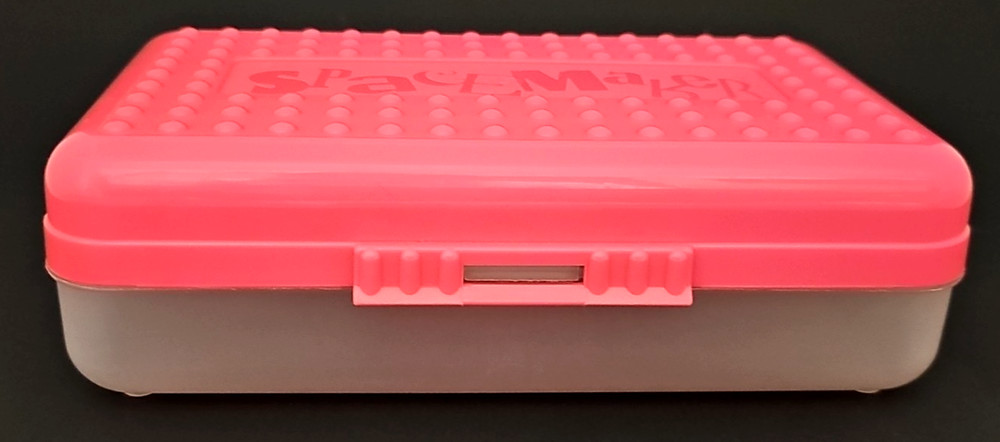 Vtg. Pink SPACEMAKER Pencil Box Eldon Storage Container