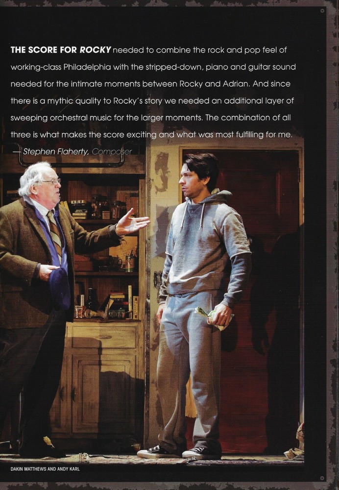 Andy Karl "ROCKY" Margo Seibert / Sylvester Stallone 2014 Souvenir Program