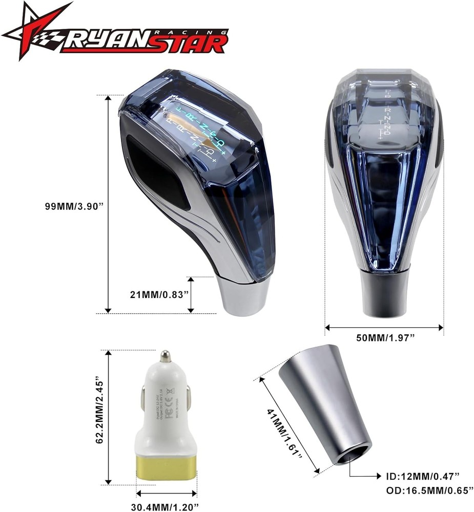 RYANSTAR RACING Touch-Activated LED Illuminated Crystal Automatic Transmission G