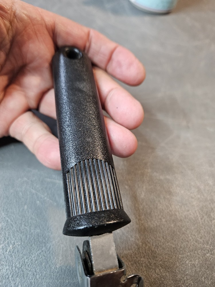 Vintage EKCO Pull through Knife Sharpene, Black Plastic Handle, Handheld