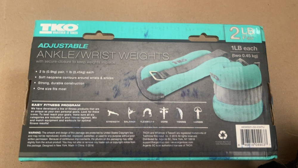 TOK 1 POUND ANKLE WEIGHTS ADJUSTABLE