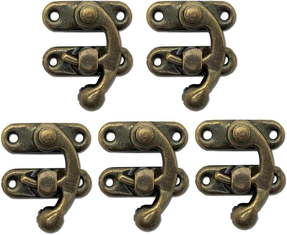 5pcs Vintage Bronze Clasp Locks for Wooden Boxes - Elegant Security Solution