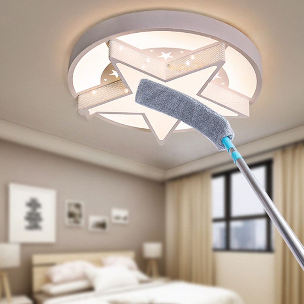 Flat Duster Retractable Long Handle Microfiber Duster Under Appliance