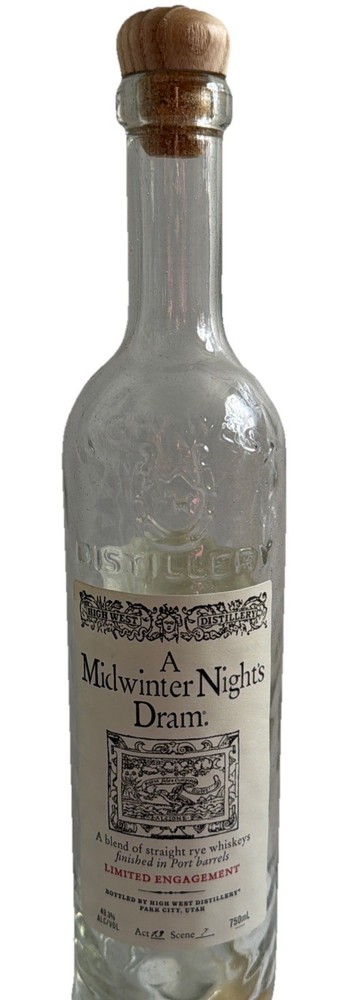 High West Distillery A Midwinter Nights Dram Act 13 Scene 7 Empty Bottle
