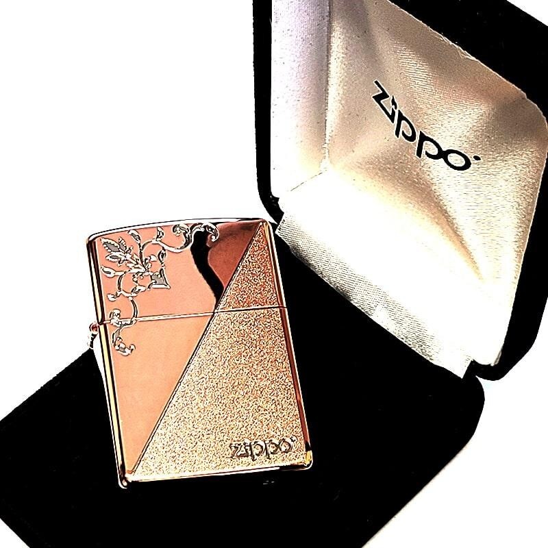 Zippo Armor Arabesque Mirror Finish Double Sided Pink Gold Lighter