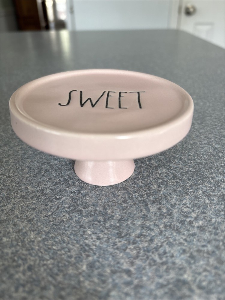 Rae Dunn SWEET Cupcake Stand Pink Ceramic
