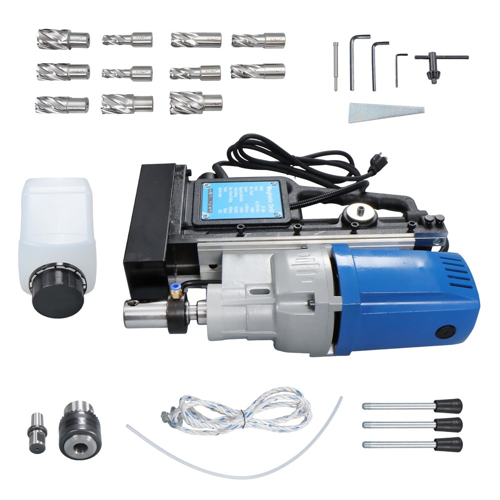 Stepless Speed & Reversible Direction MD50 Magnetic Drill Press w/ 11 Drill Bits