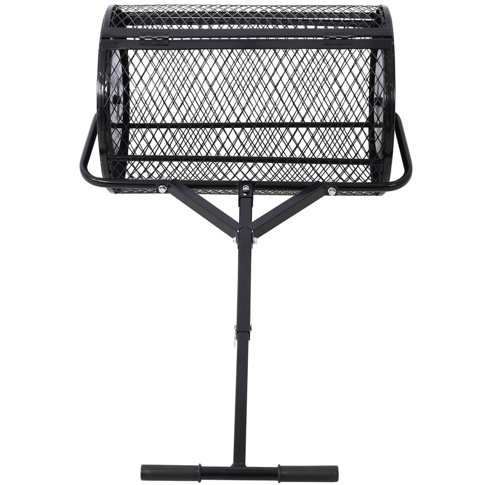 Heavy Duty 24in Peat Moss Compost Spreader T Handle Mesh Roller