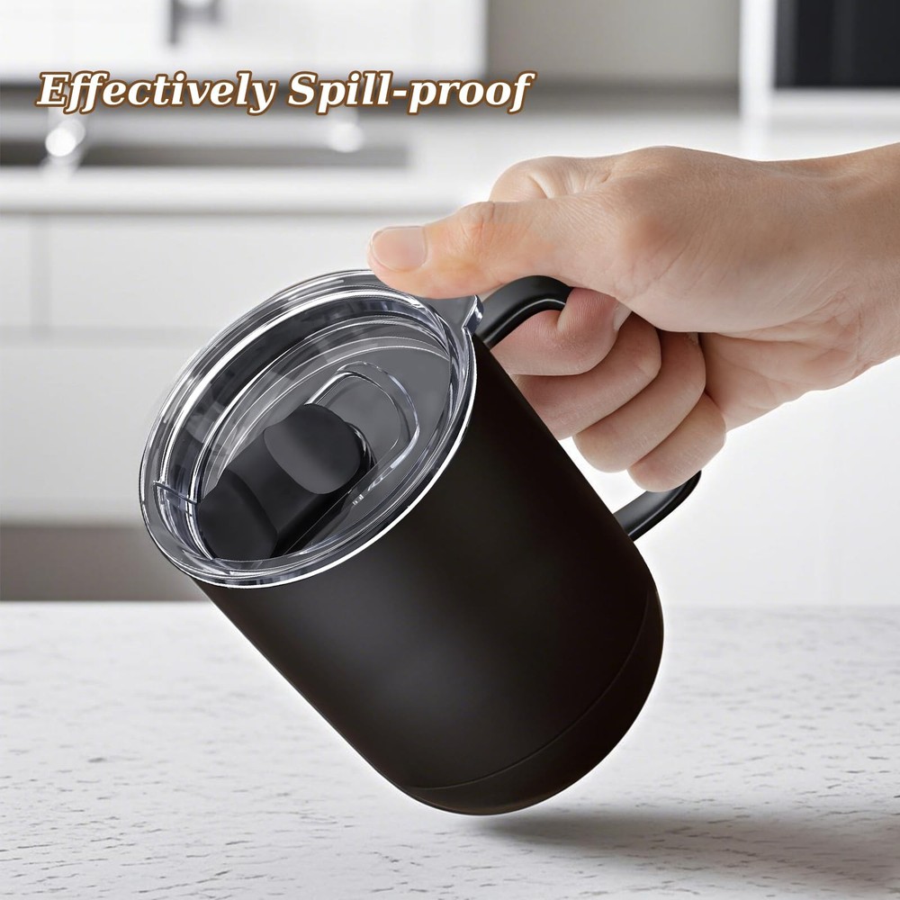 Magnetic Slider Replacement Mug Lid Compatible with Ember Small, Clear/Black
