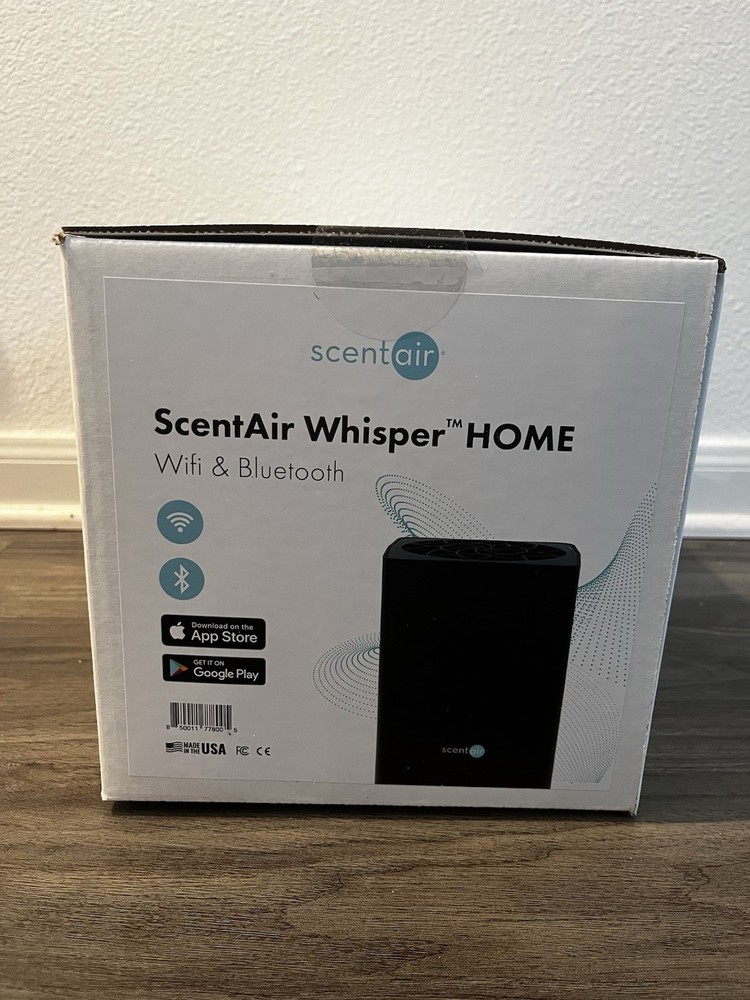 (NEW) ScentAir Whisper Home Smart Diffuser Black Wi-Fi & Bluetooth w/ LED Light