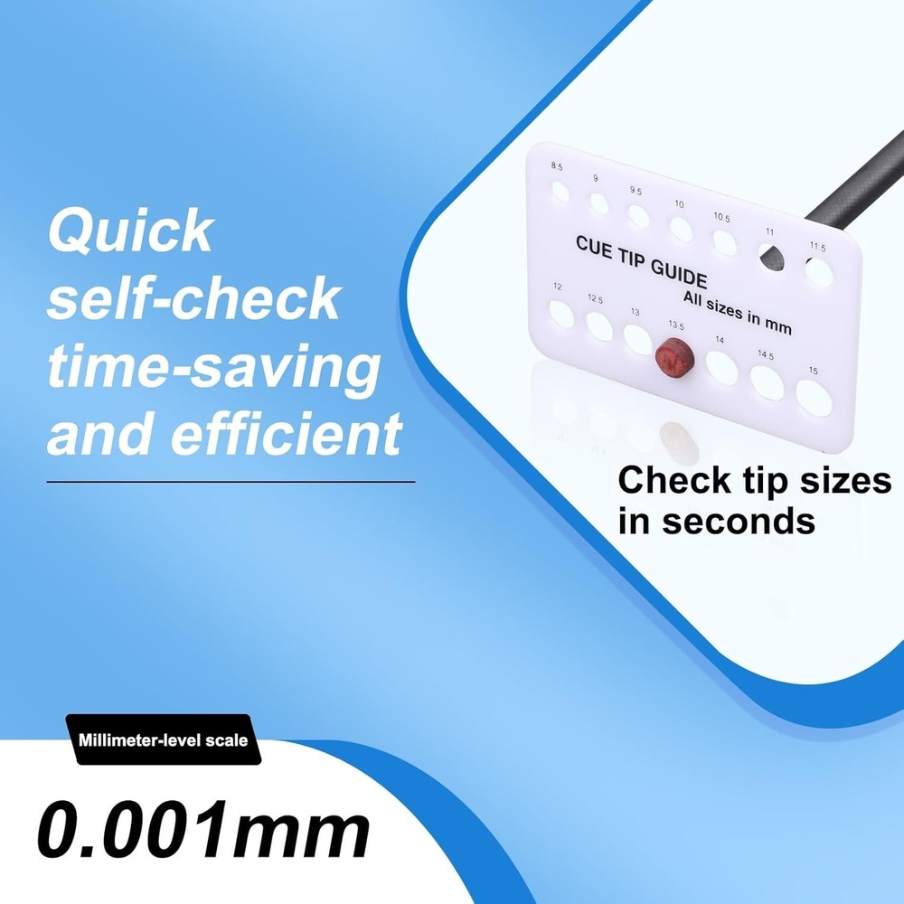 Billiard Cue Tip Measure Tool, Cue Tip Size Measure Tool