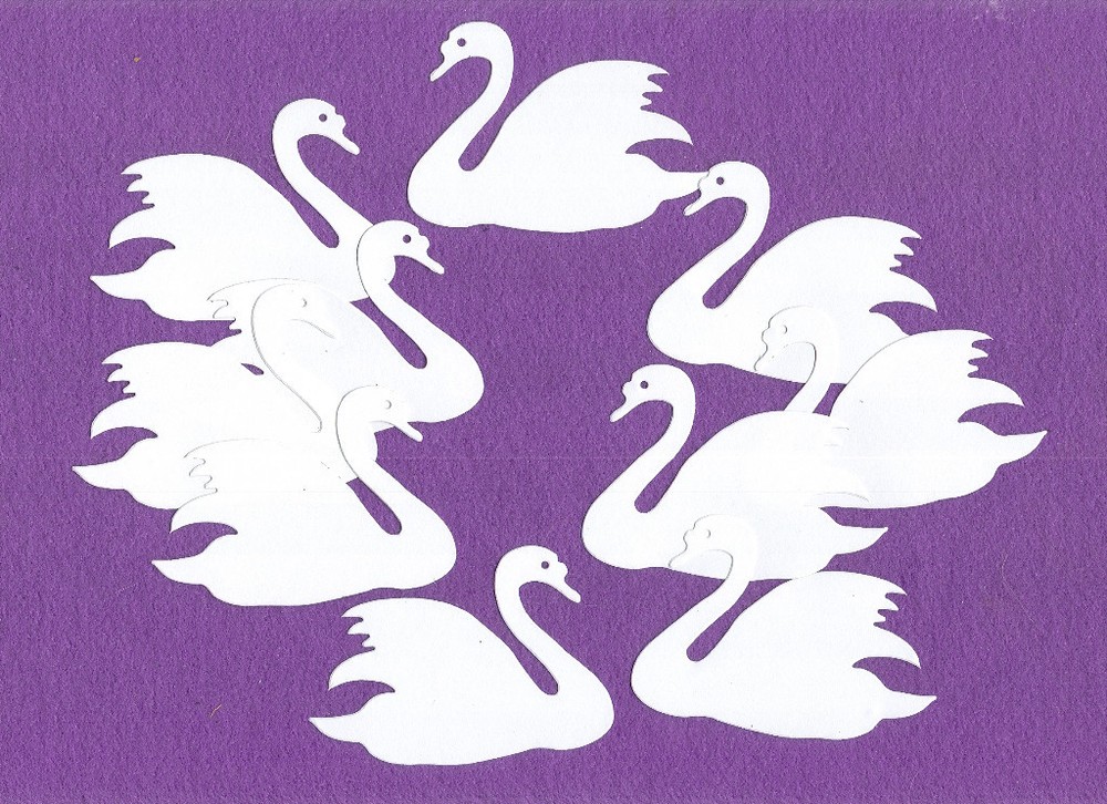 SWAN die cuts scrapbook cards
