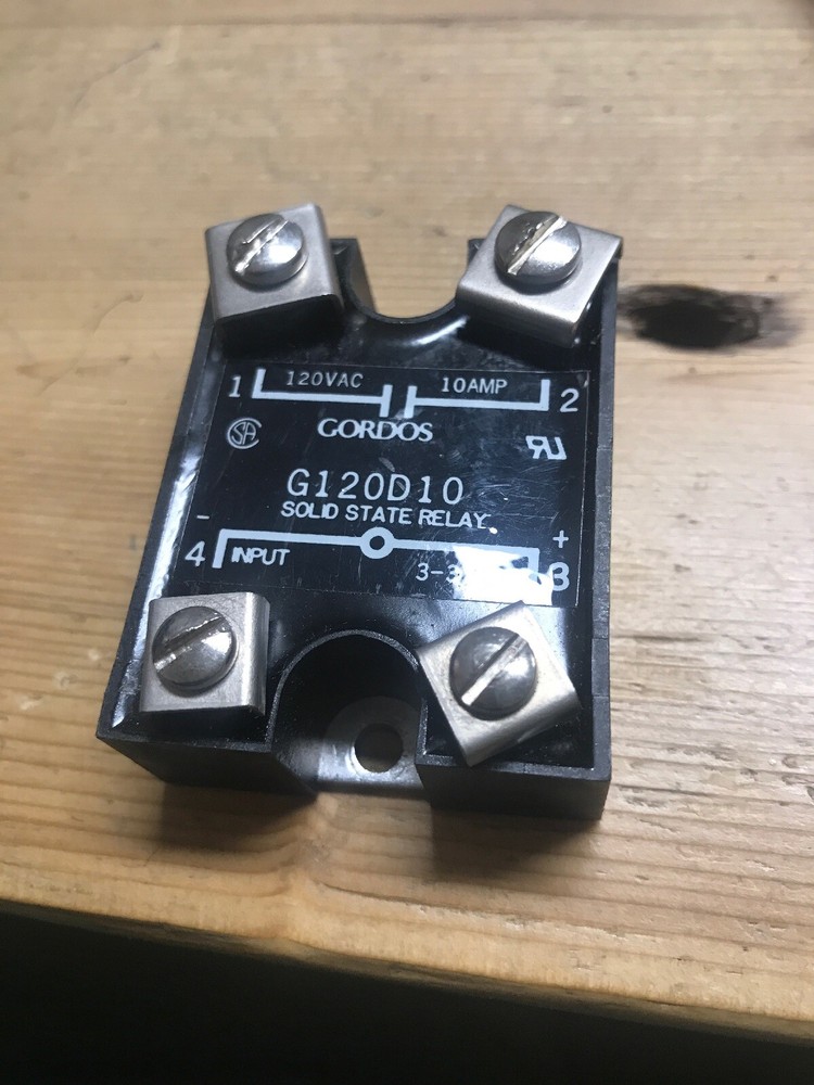 Gordos G120D10 Solid State Relay, Control: 3-32VDC, Contact: 120VAC 10A